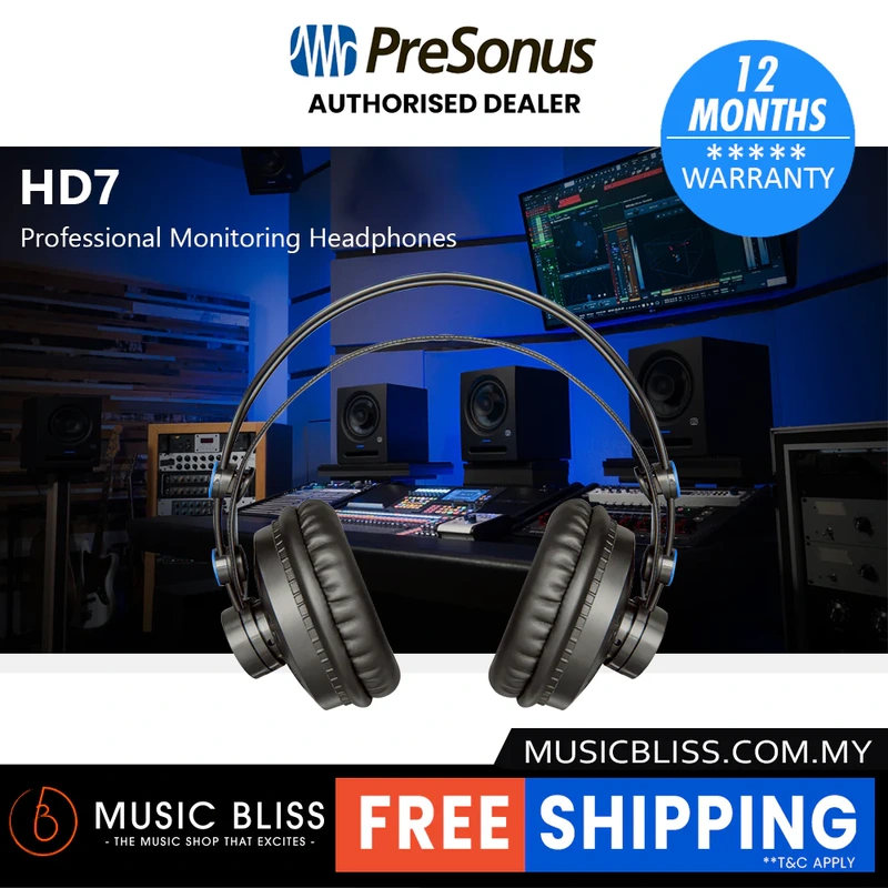 PreSonus HD7 Professional Studio Monitoring DJ Headphones