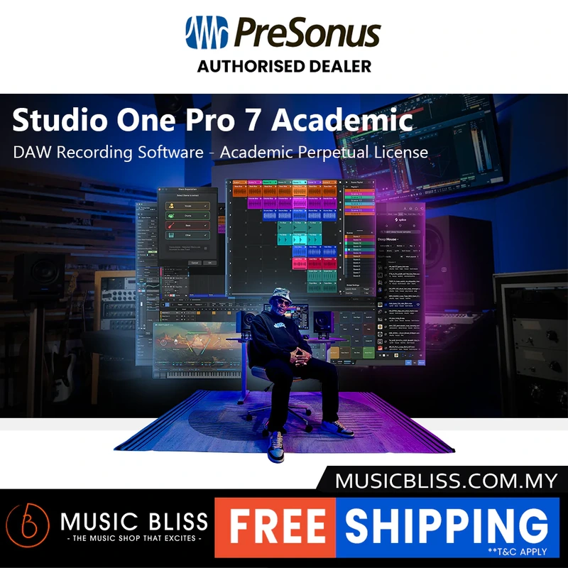 PreSonus Studio One Pro 7 Academic - DAW Recording Software - Academic Perpetual License