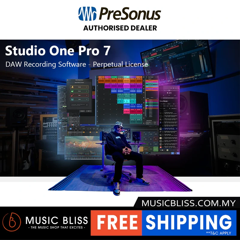 PreSonus Studio One Pro 7 - DAW Recording Software - Perpetual License