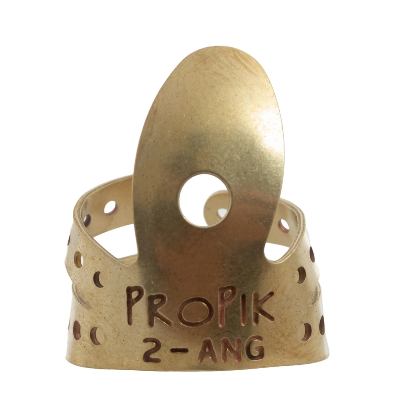 Propik Brass "Fast Pick" Angled Fingerpick, Split Wrap, Blade 2
