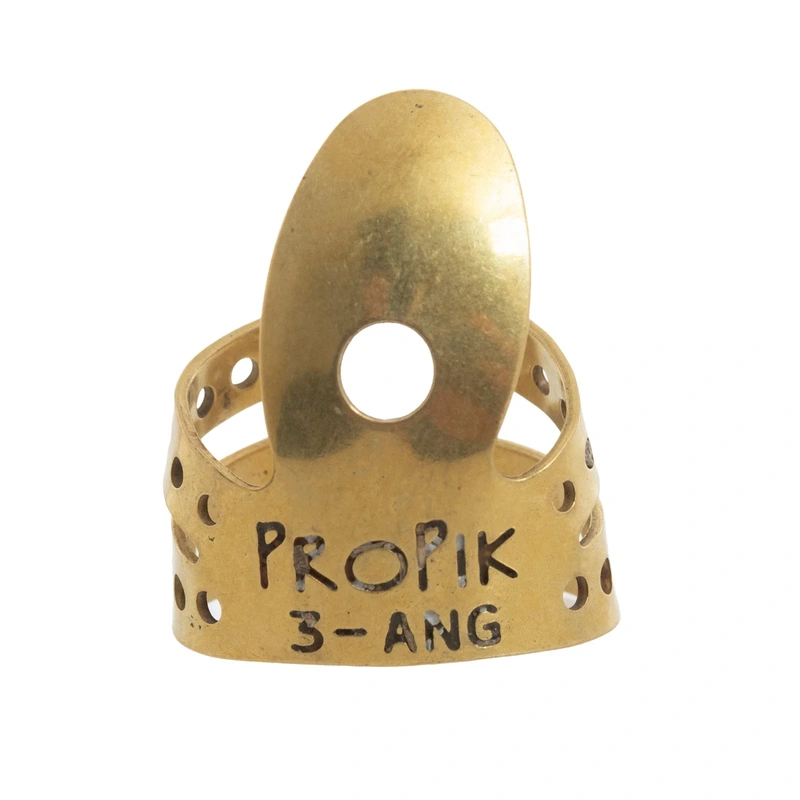 Propik Brass "Fast Pick" Angled Fingerpick, Split Wrap, Blade 3