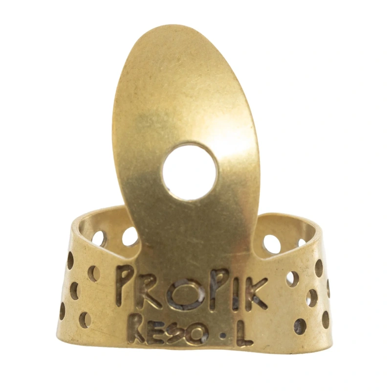 Propik Brass Resophonic Guitar Fingerpick, Single Wrap, Large