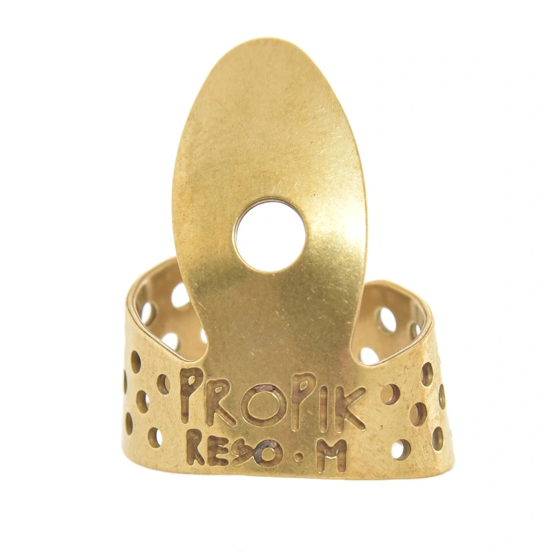 Propik Brass Resophonic Guitar Fingerpick, Single Wrap, Medium