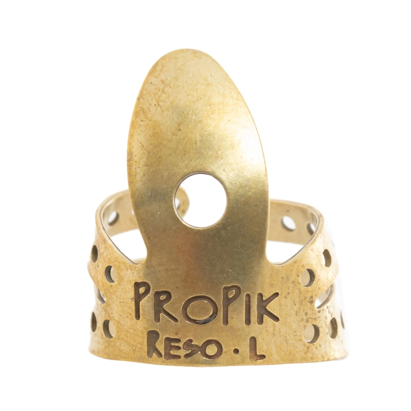 Propik Brass Resophonic Guitar Fingerpick, Split Wrap, Large
