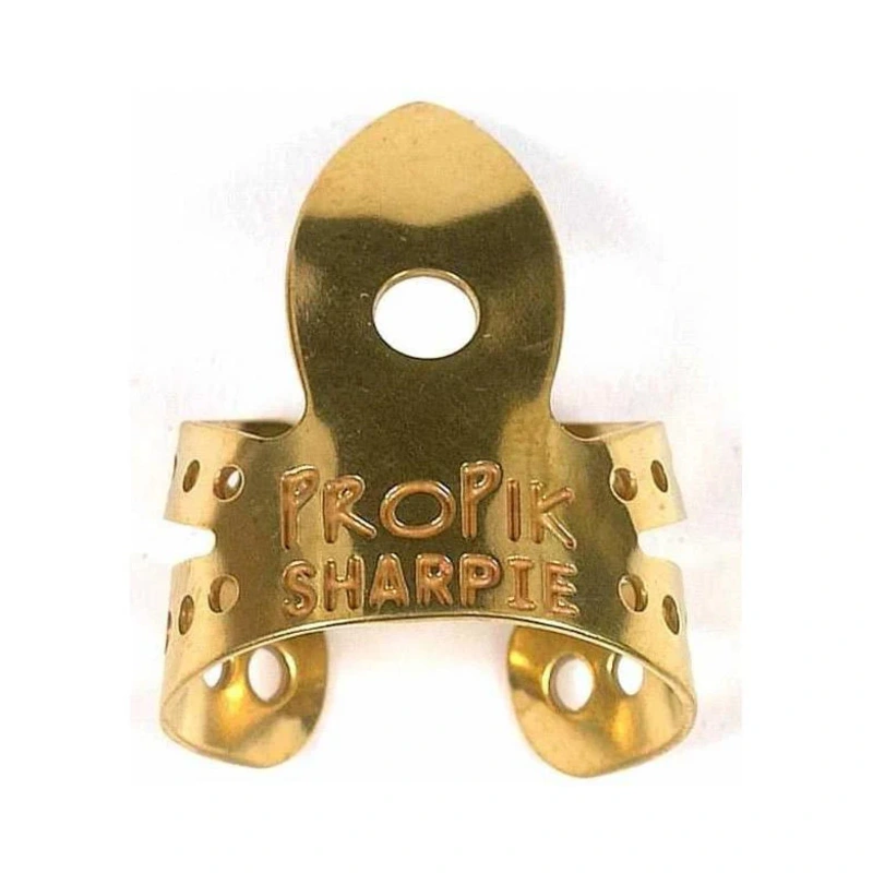 Propik Brass Sharpie Straight Fingerpick, Split Wrap