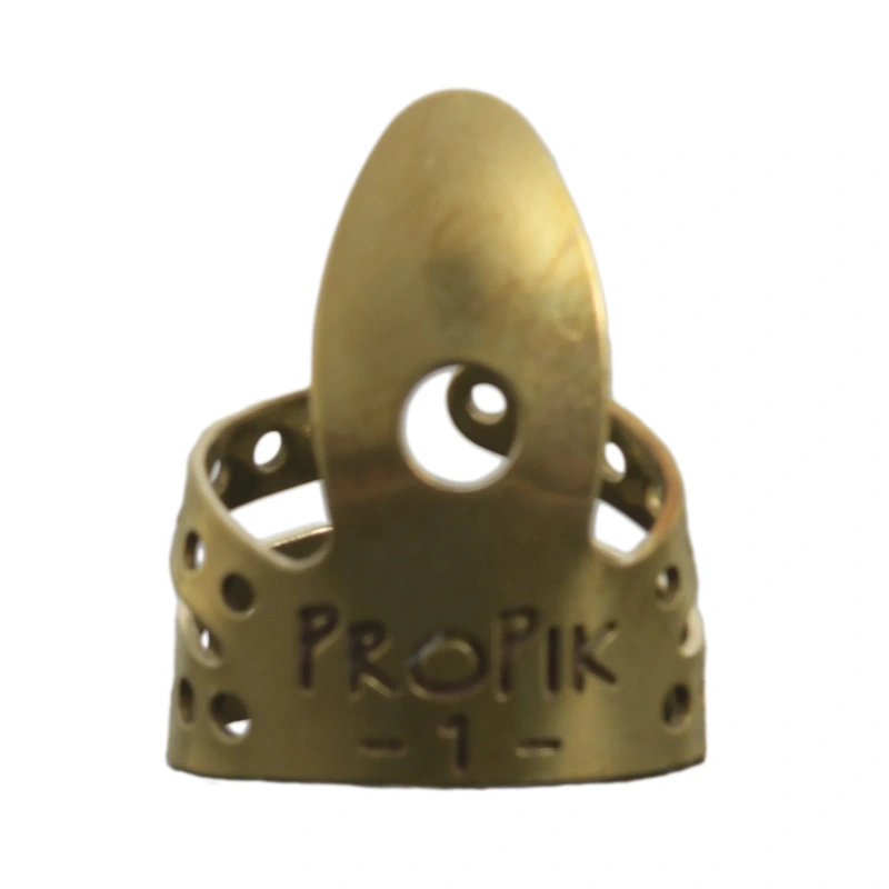 Propik Brass Straight Fingerpick, Split Wrap, Blade 1