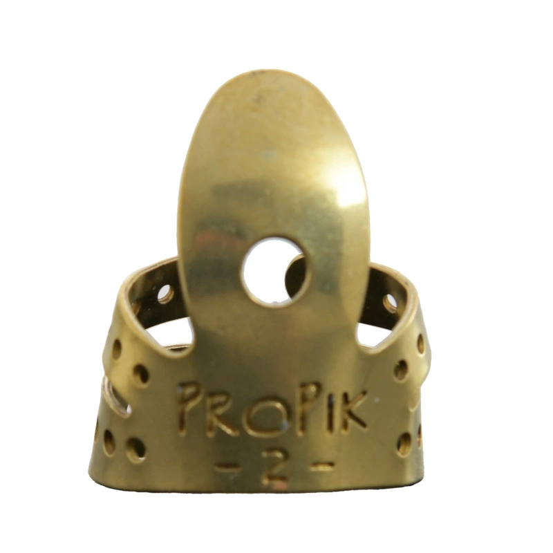 Propik Brass Straight Fingerpick, Split Wrap, Blade 2