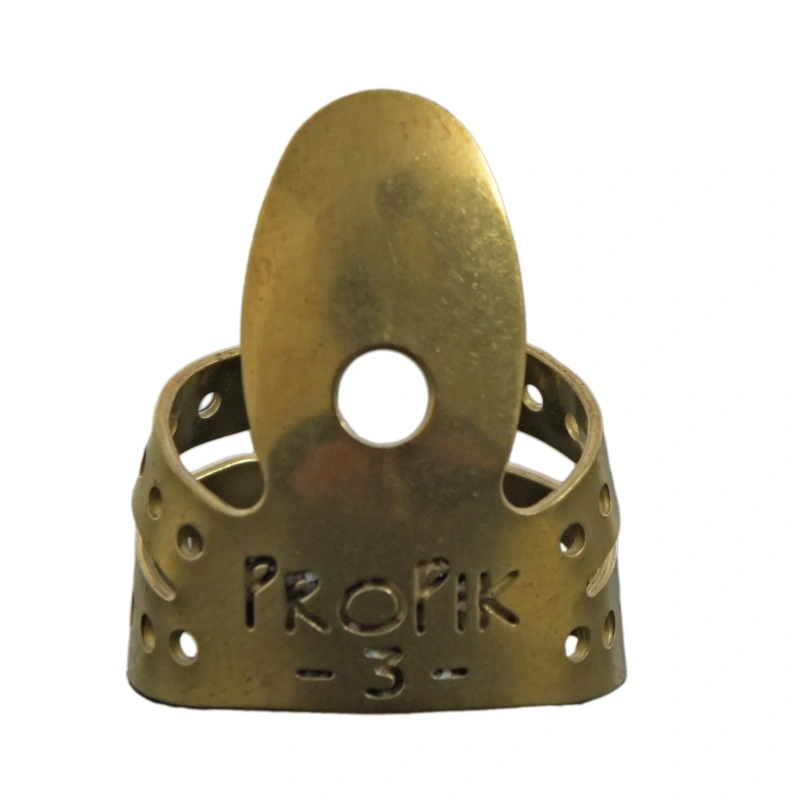 Propik Brass Straight Fingerpick, Split Wrap, Blade 3