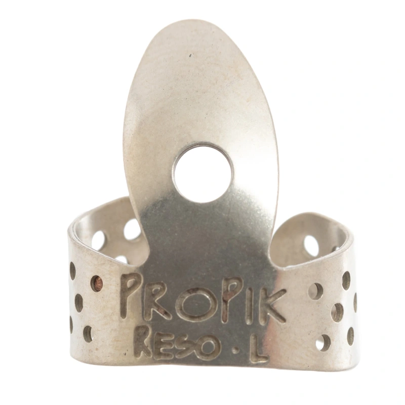 Propik Nickel Resophonic Guitar Fingerpick, Single Wrap, Large