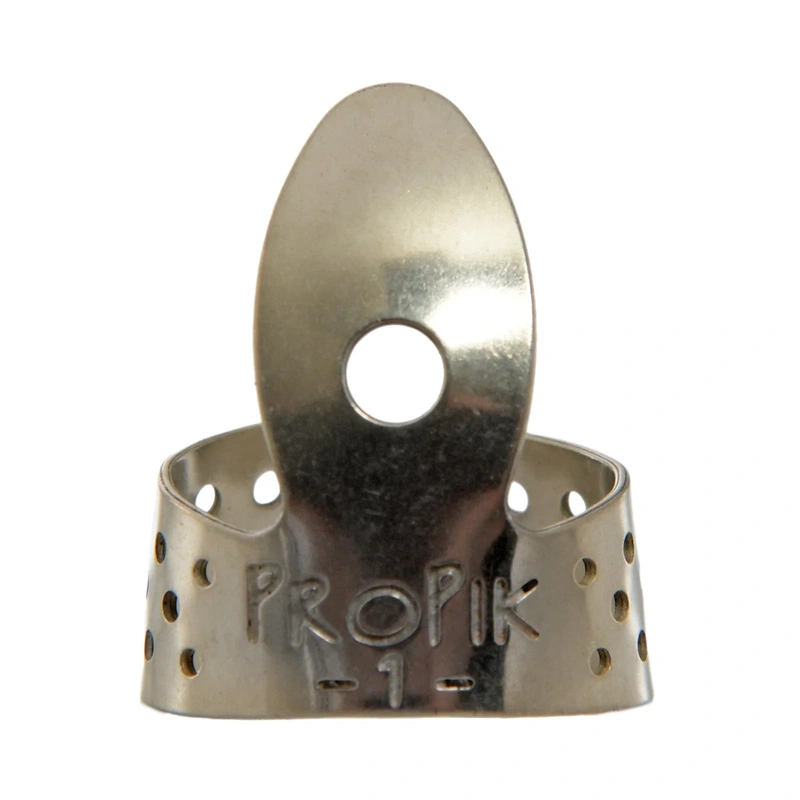 Propik Nickel Straight Fingerpick, Single Wrap, Blade 1