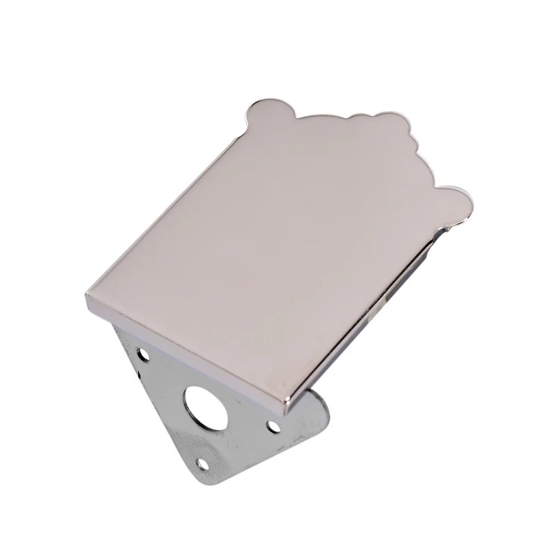Prucha Mandolin Tailpiece, Nickel, Plain Cover