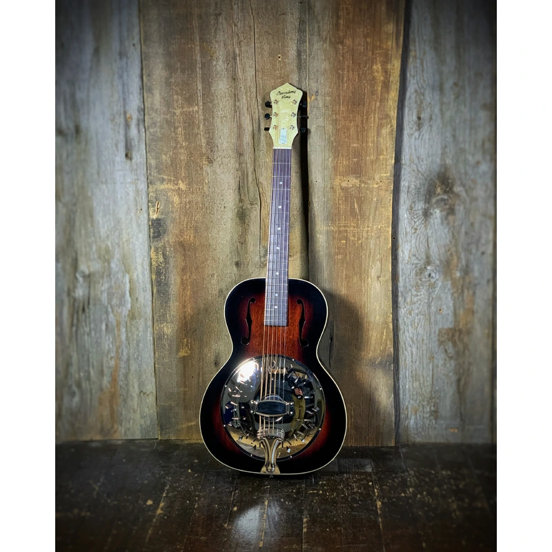 Recording King Rattlesnake Wood Body Roundneck Resonator Guitar with Fishman Pickup