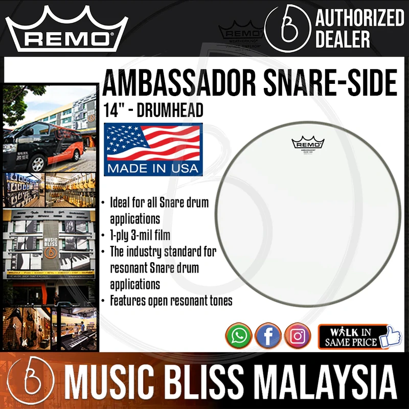 Remo Ambassador Snare-side Drumhead - 14"