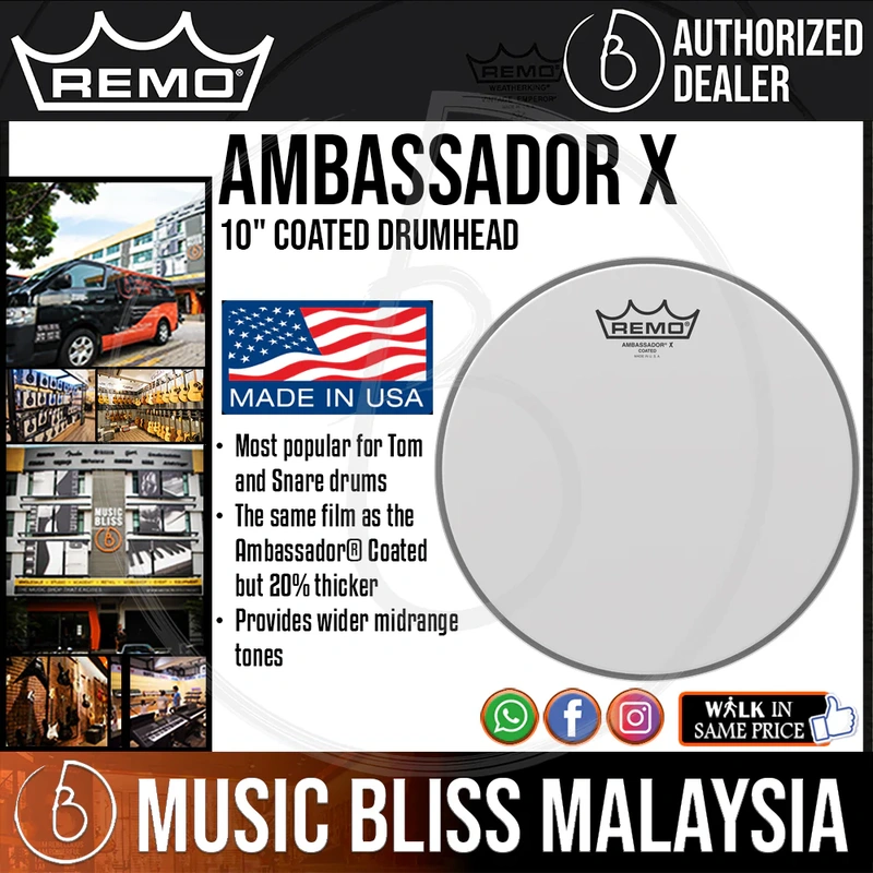 Remo Ambassador X Coated Drumhead - 10"