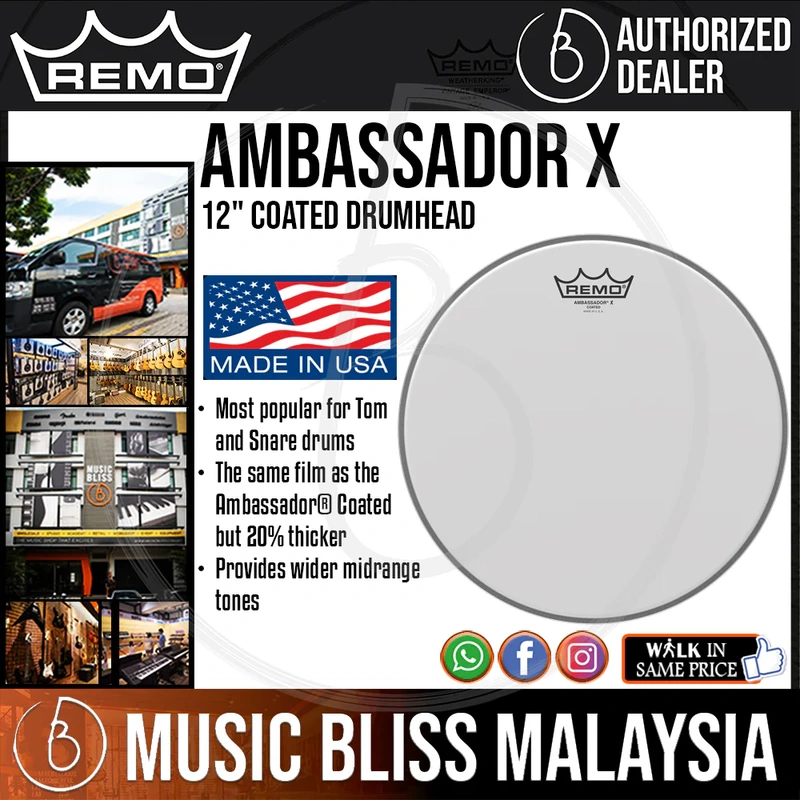 Remo Ambassador X Coated Drumhead - 12"