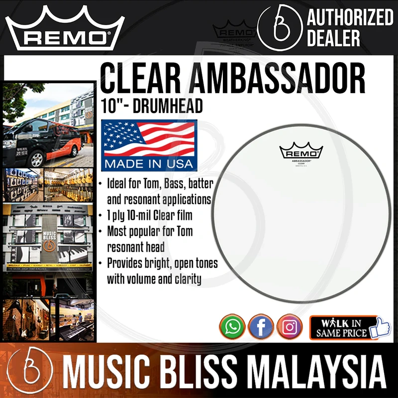 Remo Clear Ambassador Drumhead - 10"