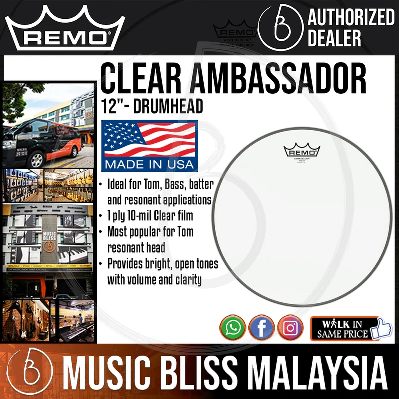 Remo Clear Ambassador Drumhead - 12"