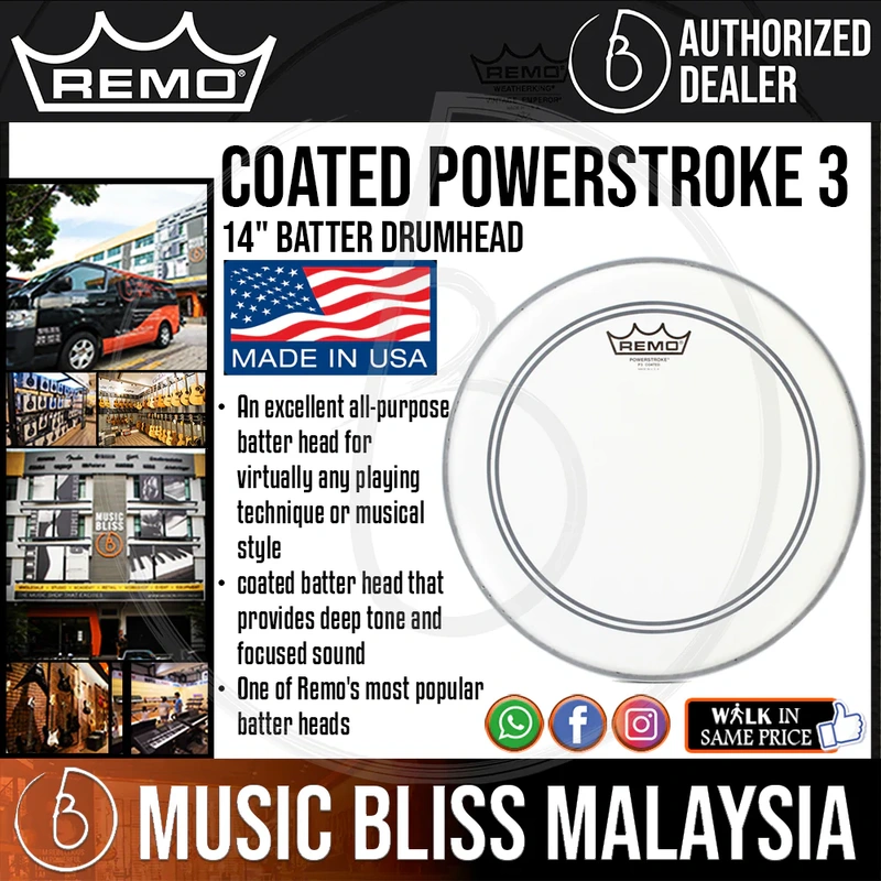 Remo Coated Powerstroke 3 Drumhead - 14" - Batter