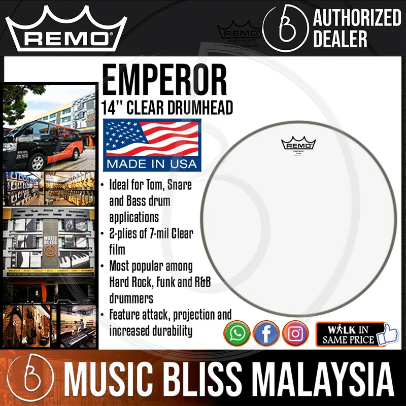 Remo Emperor Clear Drumhead - 14"