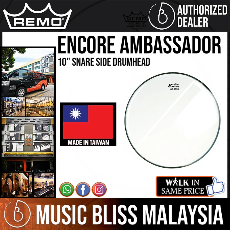 Remo Encore Ambassador Snare Side Drumhead - 10"