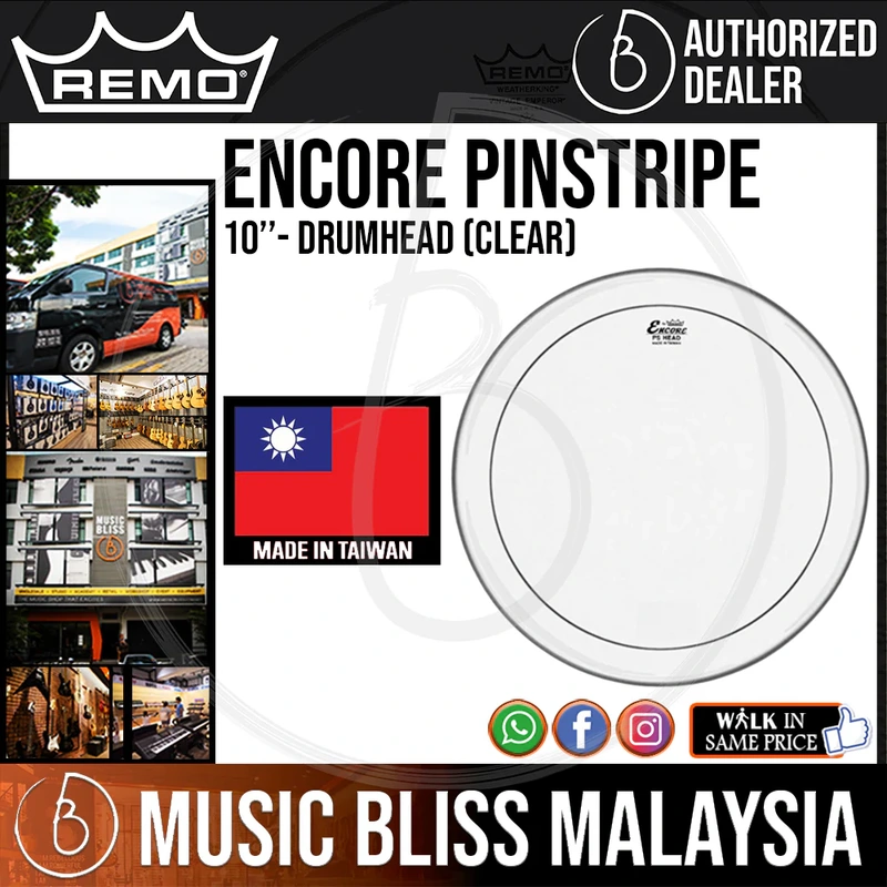 Remo Encore Pinstripe Drumhead - 10" - Clear