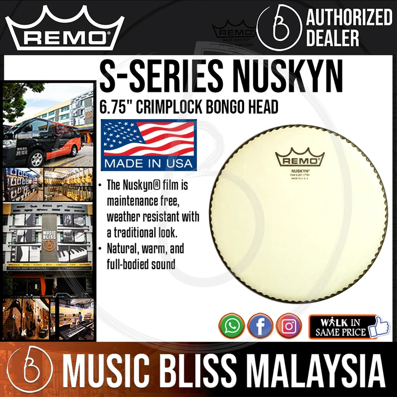 Remo Nuskyn Crimplock Bongo Head - 6.75"