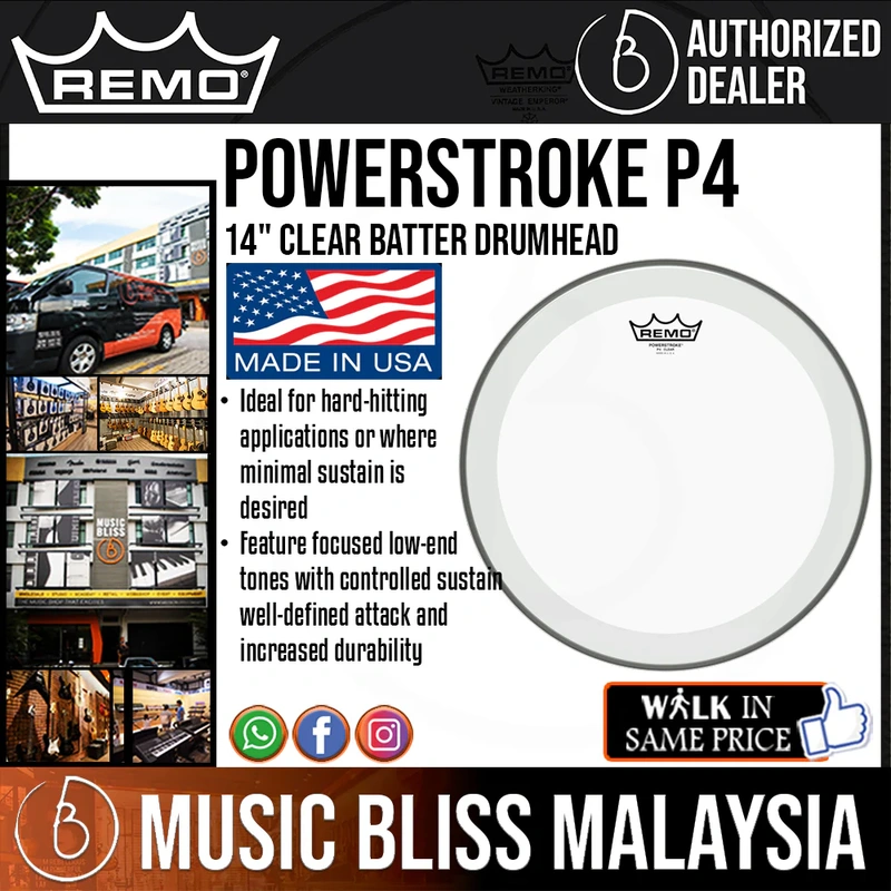 Remo Powerstroke P4 Clear Drumhead - 14 inch