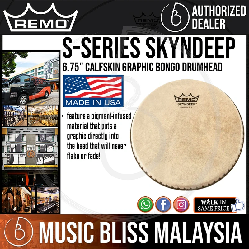 Remo S-Series Skyndeep Bongo Drum Head with Calfskin Graphic - 6.75"