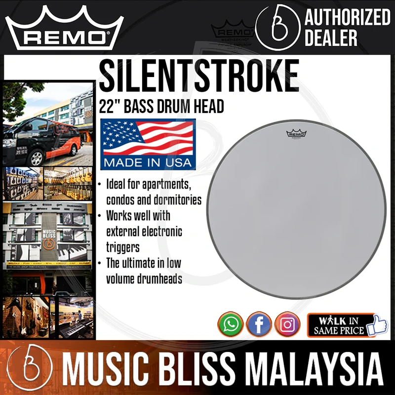Remo Silentstroke Bass Drum Head - 22"
