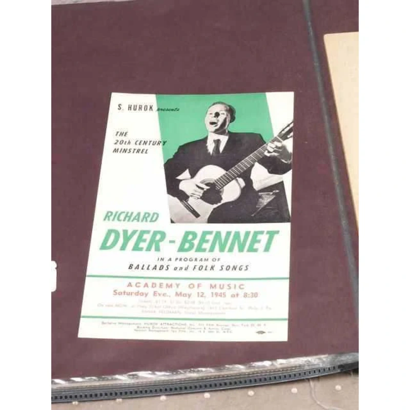 Richard Dyer-Bennet Concert Flyer (1945)