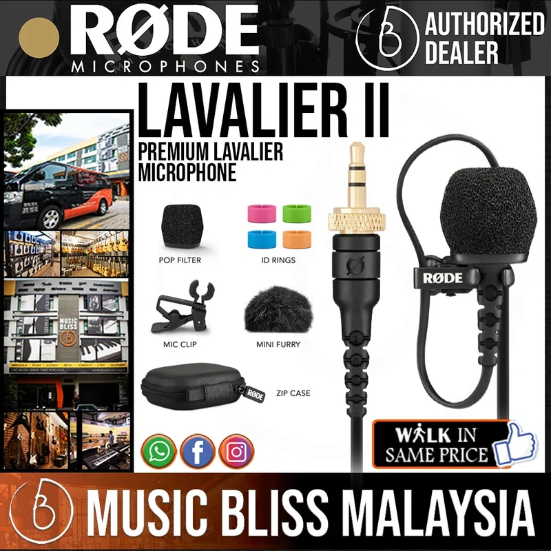 Rode Lavalier II Omnidirectional Lavalier Microphone - Black