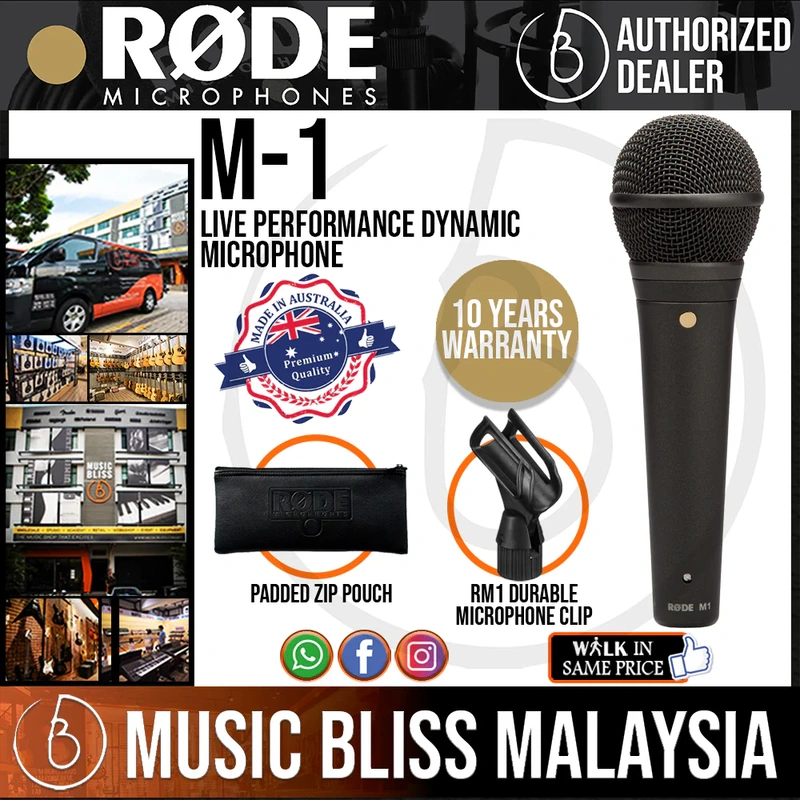 Rode M1 Live Dynamic Vocal Microphone Lifetime Warranty [Made in Australia]