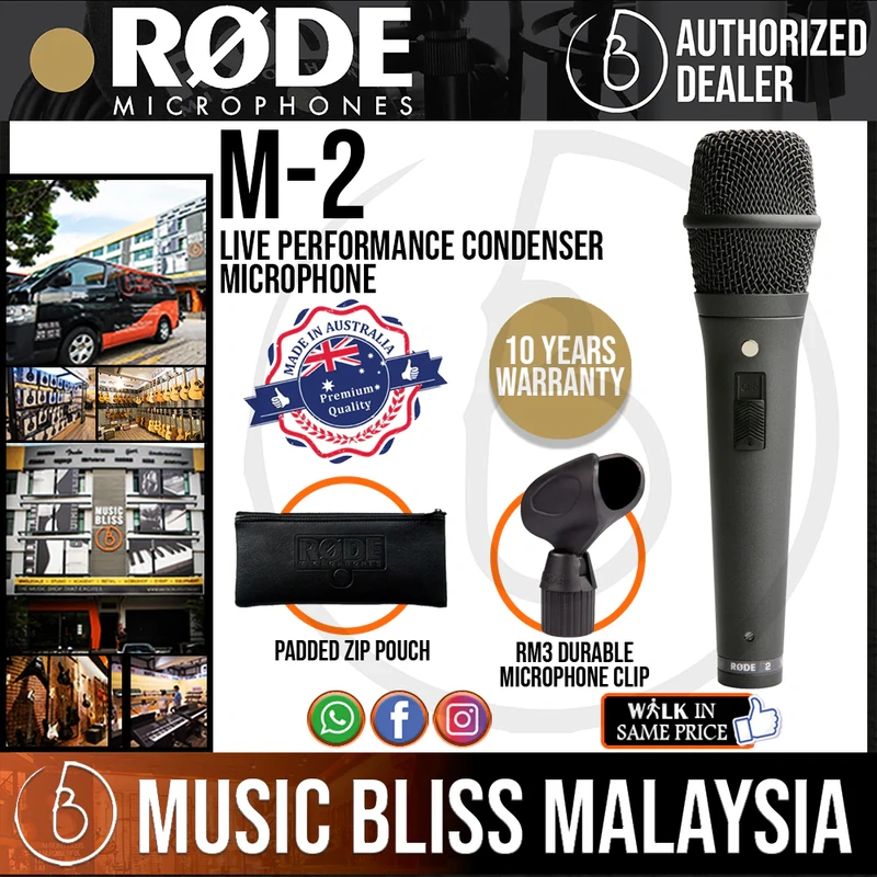 Rode M2 Supercardioid Condenser Handheld Vocal Microphone 10 Years Warranty [Made in Australia]