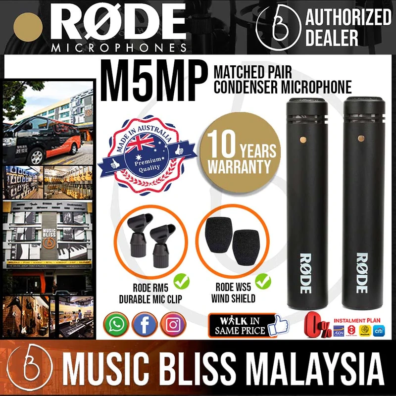 Rode M5 Matched Pair Condenser Microphone 10 Years Warranty [Made in Australia]