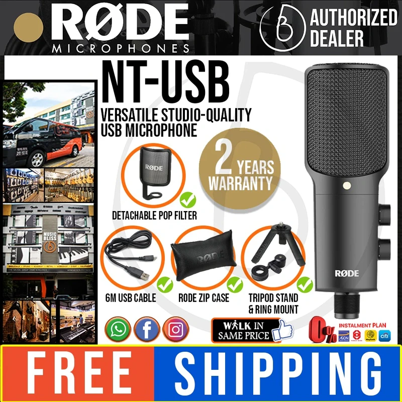 Rode NT-USB USB Condenser Microphone [2 Years Warranty]