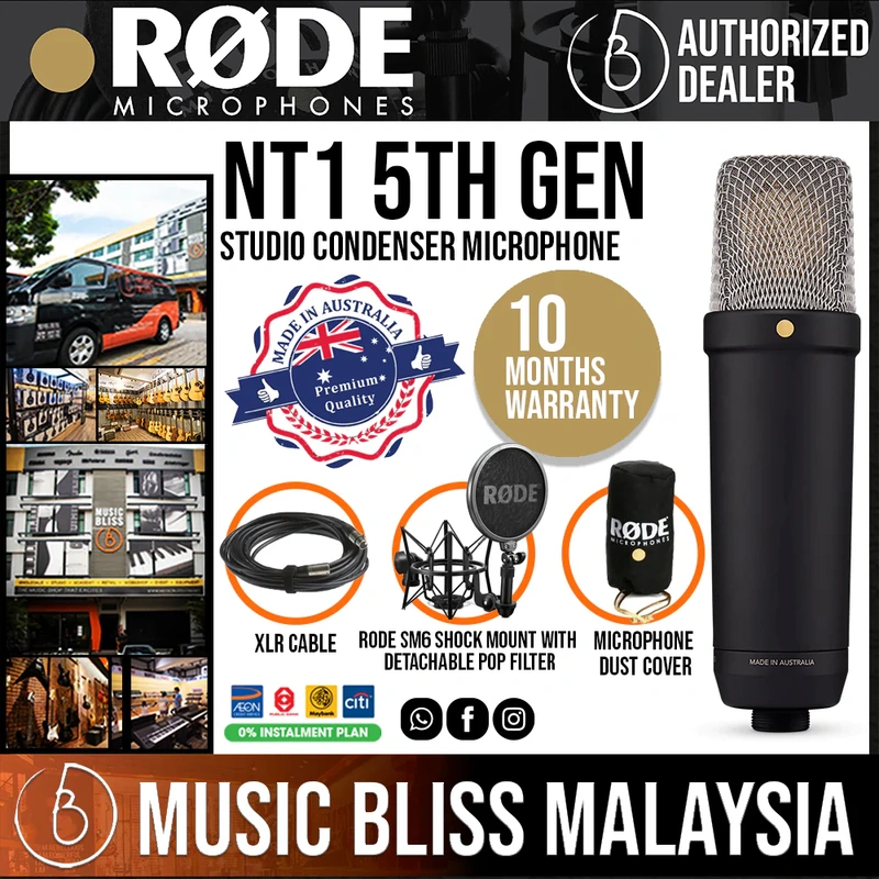 Rode NT1 5th Generation Studio Condenser Microphone - Black