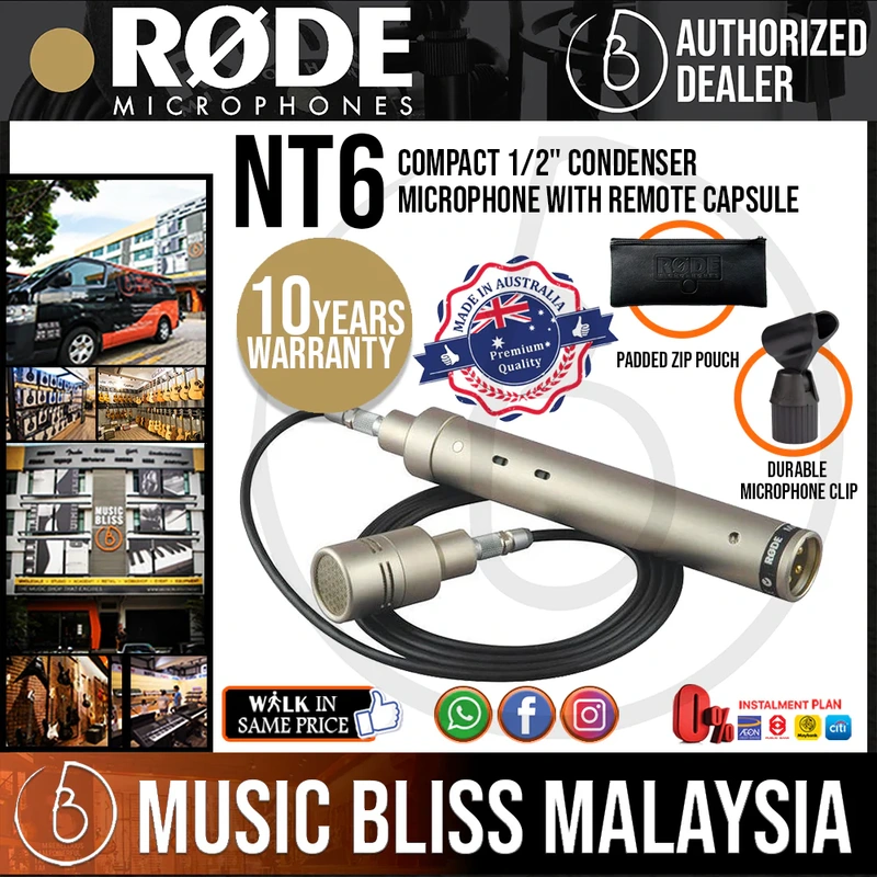 Rode NT6 Compact Condenser Microphone 10 Years Warranty [Made in Australia]