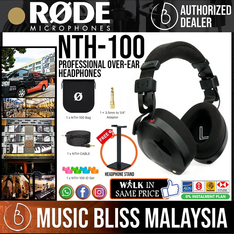 Rode NTH-100 Professional Studio Monitor Headphones with FREE Headphone Stand