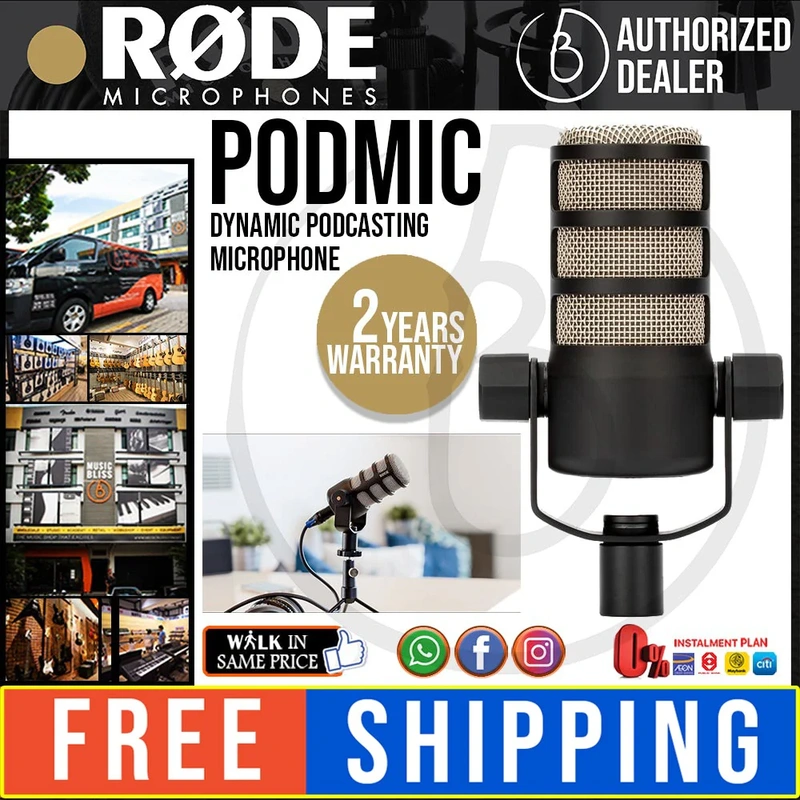 Rode PodMic Dynamic Broadcast Microphone [2 Years Warranty]