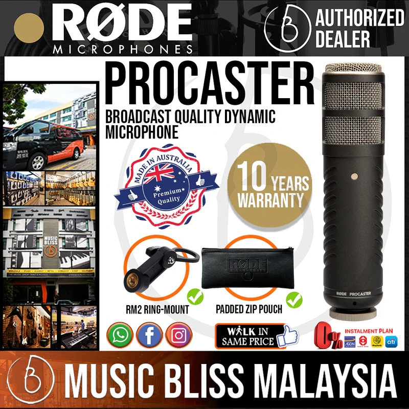 Rode Procaster Dynamic Broadcast, Podcast & Voiceover Microphone 10 Years Warranty [Made in Australia]