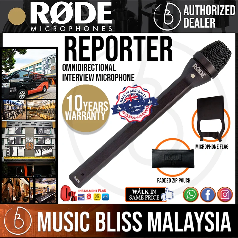 Rode Reporter Omnidirectional Handheld Interview Microphone 10 Years Warranty [Made in Australia]
