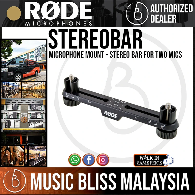 Rode Stereo Bar Microphone Mount - Stereo Bar for Two Mics