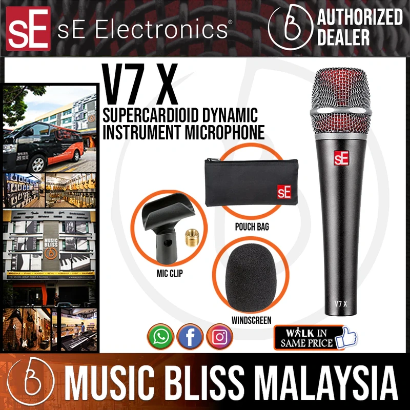 sE Electronics V7 X Supercardioid Dynamic Instrument Microphone