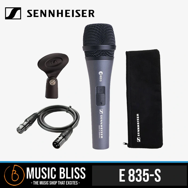 Sennheiser e 835-S Dynamic Cardioid Vocal Microphone with On/Off Switch with Free Mic Cable