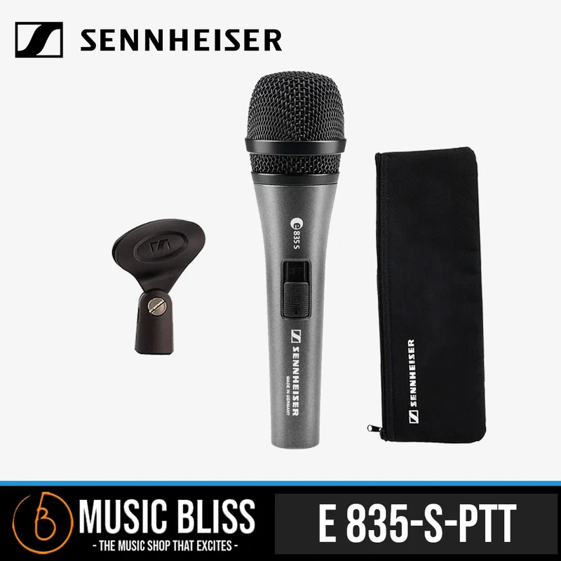 Sennheiser e 835-S-PTT Wired Cardioid Handheld Dynamic Microphone with Push-To-Talk Switch