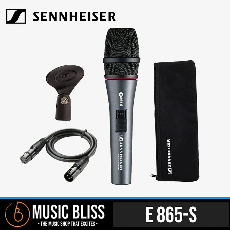Sennheiser e 865-S Handheld Condenser Microphone with On/Off Switch and FREE Mic Cable