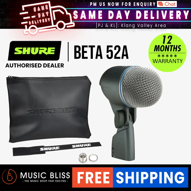 Shure BETA 52A Supercardioid Dynamic Kick Drum Microphone