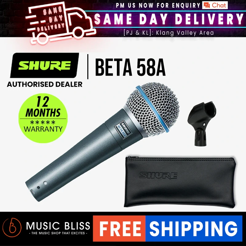 Shure BETA 58A Supercardioid Dynamic Vocal Microphone