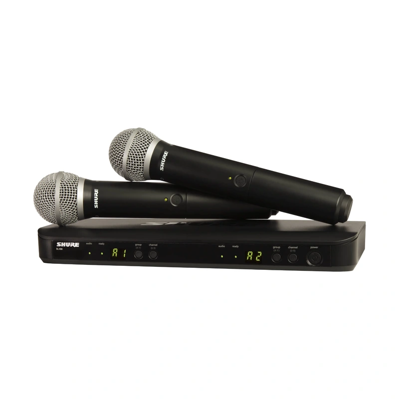 Shure BLX288/PG58 Dual Channel Wireless Handheld Microphone System - J11 Band