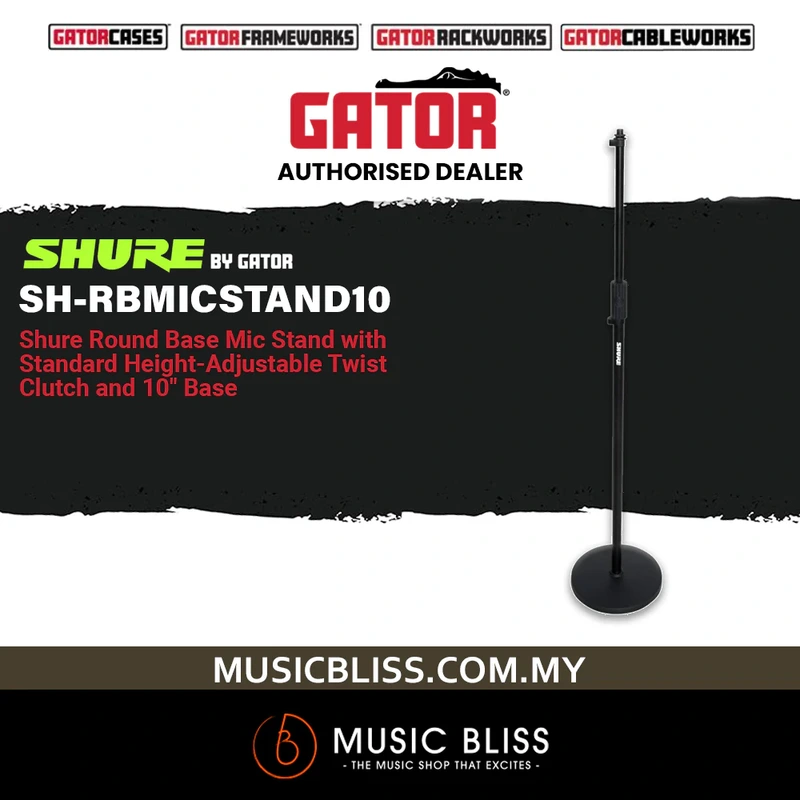 Shure by Gator SH-RBMICSTAND10 10" Round Base Mic Stand